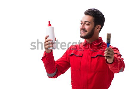 Stock photo: Businessman with dynamite isolated on white