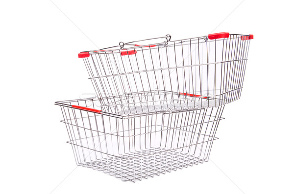 Shopping supermarket trolley isolated on the white Stock photo © Elnur