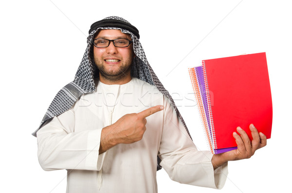 Concept with arab man isolated on white Stock photo © Elnur