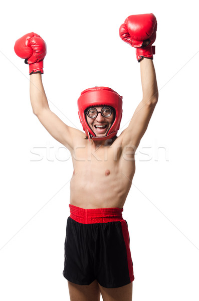 Stock photo: Funny boxer isolated on the white