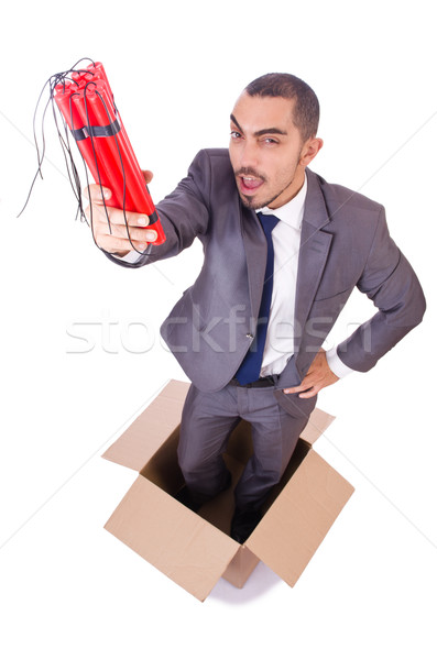 Businessman with dynamite isolated on white Stock photo © Elnur