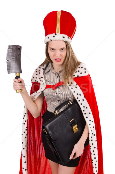 Foto stock: Coroa · isolado · branco · mulher · modelo