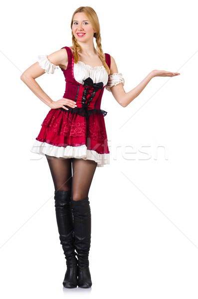 Woman in bavarian costume isolated on white Stock photo © Elnur