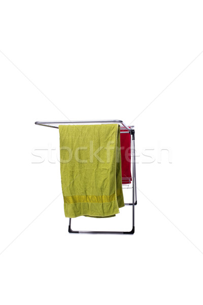 Collapsible clotheshorse isolated on the white background Stock photo © Elnur