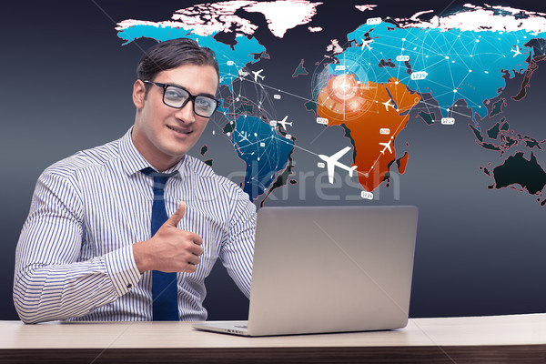 Businessman with laptop in online booking concept Stock photo © Elnur