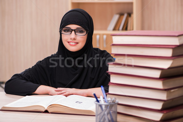 Stock photo: Woman muslim student preparing for exams