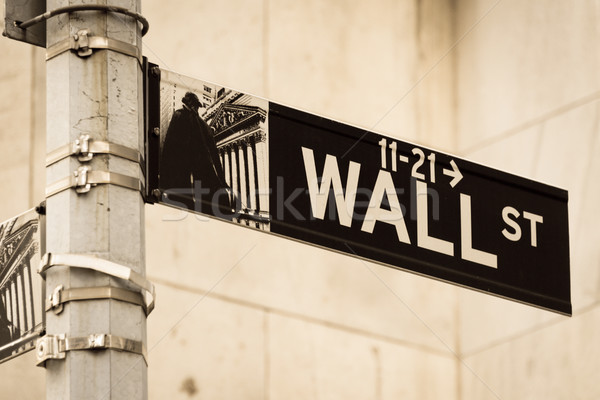 Podpisania Wall Street działalności ceny miasta miejskich Zdjęcia stock © Elnur