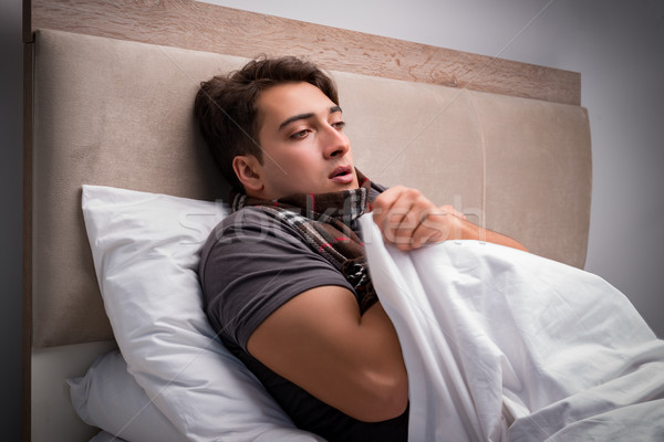 Malade homme lit main santé [[stock_photo]] © Elnur