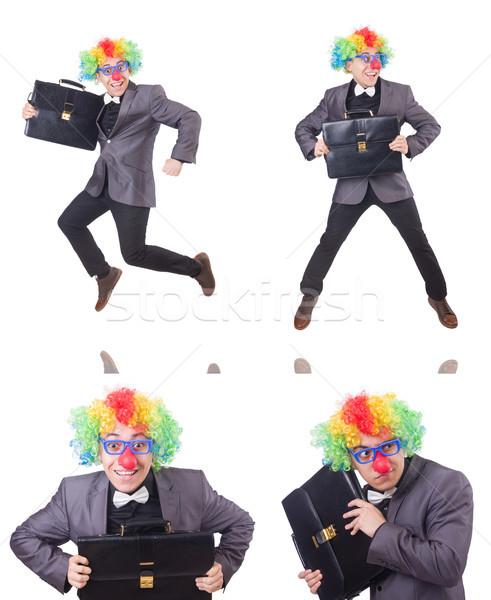 Clown businessman isolated on white Stock photo © Elnur