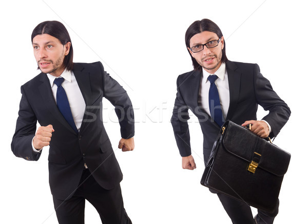 Foto stock: Jóvenes · empresario · aislado · blanco · sonrisa · hombre