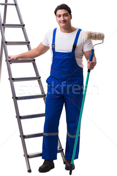 Young painter contractor isolated on white background Stock photo © Elnur