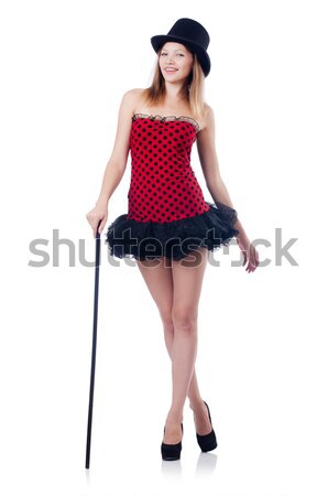 Stock photo: Woman legs with stockings on white