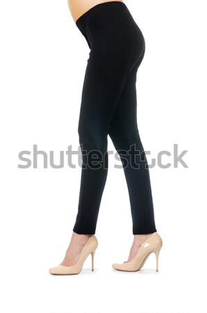 Woman legs wearing long stockings isolated on white Stock photo © Elnur