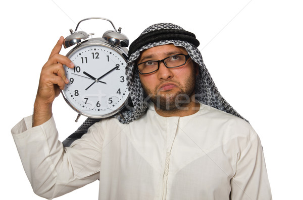 Arab man with clock isolated on white Stock photo © Elnur