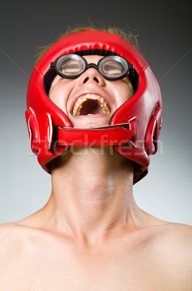 Vicces stréber boxoló sport kéz férfi Stock fotó © Elnur