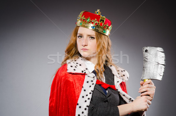 Foto stock: Mulher · rainha · empresária · machado · trabalhar · empresário