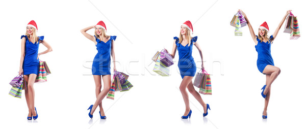 Woman with shopping bags isolated on white Stock photo © Elnur