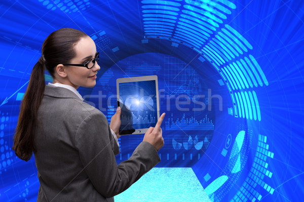 The businesswoman in online stock trading business concept Stock photo © Elnur