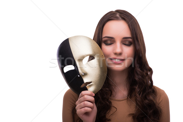 Young woman with mask isolated on white Stock photo © Elnur