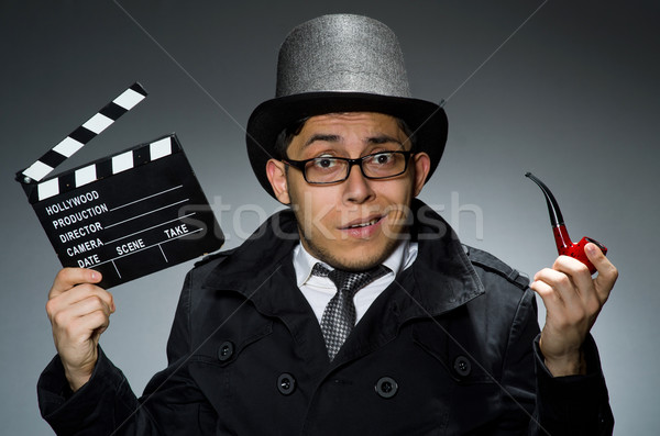 Detective negro abrigo gris empresario película Foto stock © Elnur