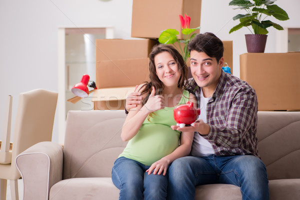 Foto stock: Ahorro · dinero · bebé · nacido · mujer