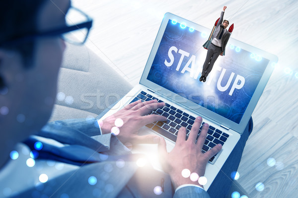 üzletember kezdet felfelé üzlet laptop utazás Stock fotó © Elnur