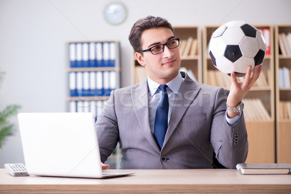 The businessman with football ball in office Stock photo © Elnur