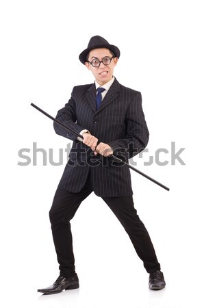 Stock photo: Man with gun isolated on the white