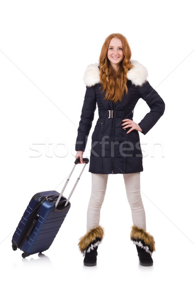Woman with suitcase preparing for winter vacation Stock photo © Elnur