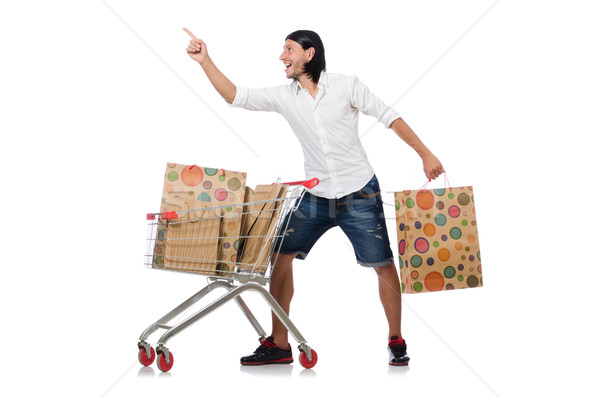 Shopping cart with supermarket basket Stock photo © Elnur