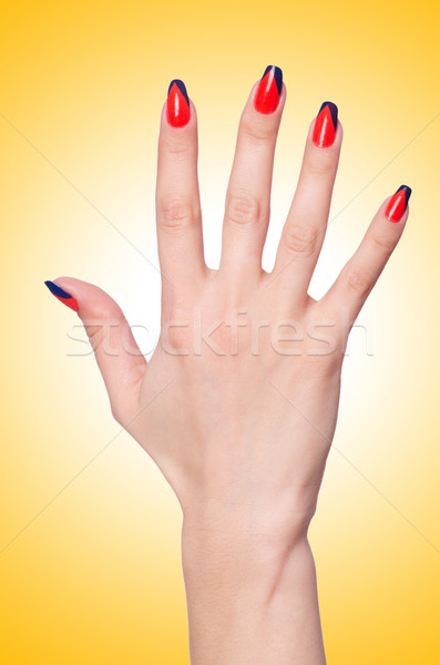 Nail art concept with hands on white Stock photo © Elnur