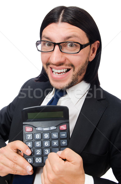 Man with calculator isolated on white Stock photo © Elnur