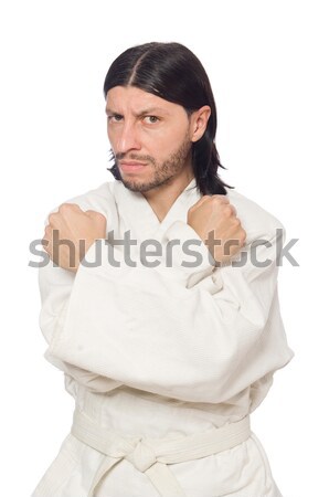 Karate Kämpfer isoliert weiß Sport Junge Stock foto © Elnur