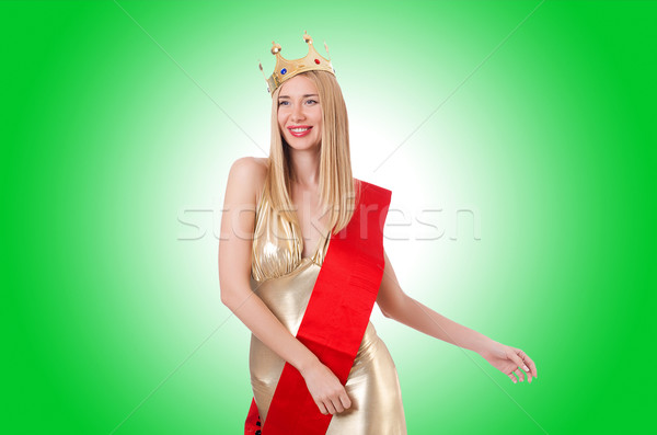 Beauty queen at contest isolated on white Stock photo © Elnur