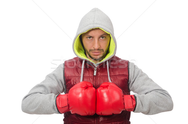 Man wearing boxing gloves isolated on white Stock photo © Elnur