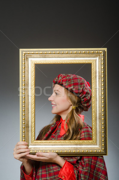 Woman in scottish clothing in art concept Stock photo © Elnur