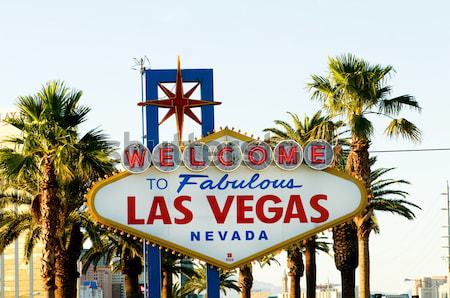 Famous Las Vegas sign on bright sunny day Stock photo © Elnur