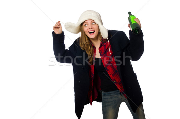 Woman with hat in funny concept Stock photo © Elnur