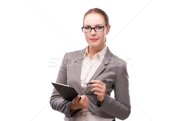 Strict serious businesswoman isolated on white Stock photo © Elnur