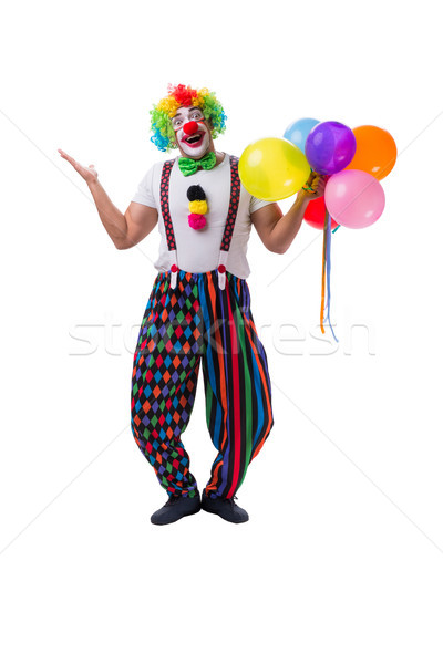 Drôle clown ballons isolé blanche main [[stock_photo]] © Elnur