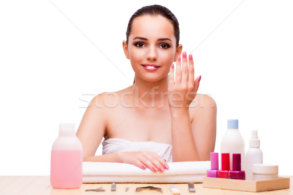 Young woman in beauty concept isolated on white Stock photo © Elnur