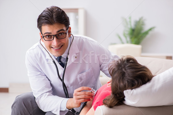 Stock photo: Pregnant woman patient visiting doctor for regular check-up