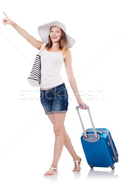 Woman going to summer vacation isolated on white Stock photo © Elnur