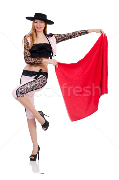 Stock photo: Woman toreador isolated on the white