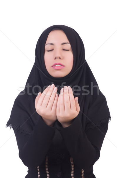 Muslim woman praying isolated on white Stock photo © Elnur