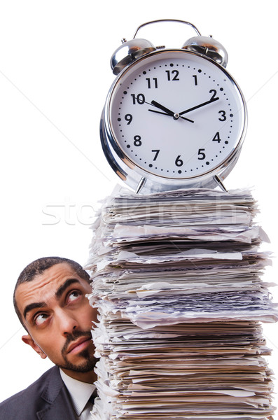 [[stock_photo]]: Homme · pas · réunion · horloge · travaux