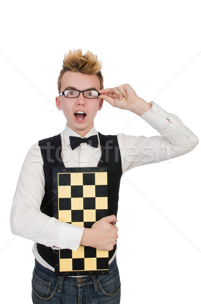 Funny chess player isolated on white Stock photo © Elnur