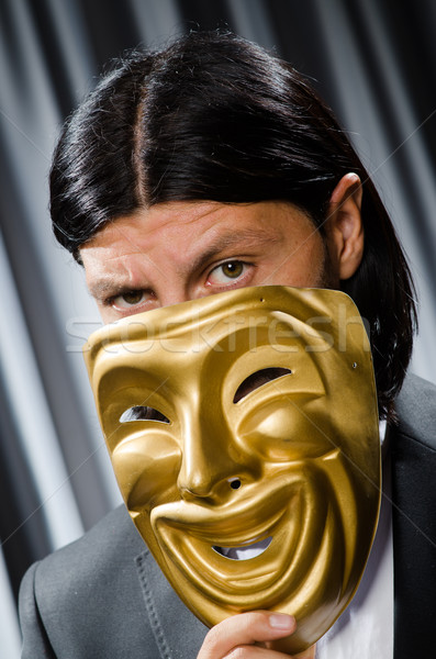Vicces színpadi maszk arc szomorú arcok Stock fotó © Elnur