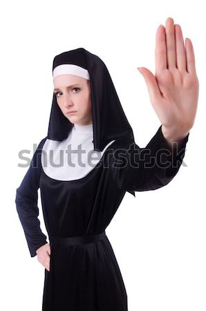 Nun isolated on the white background Stock photo © Elnur