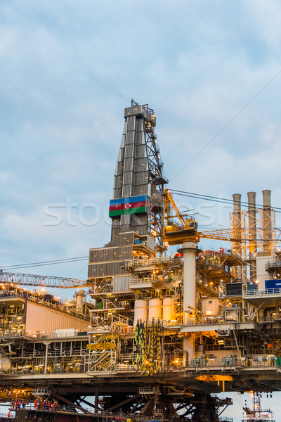Oil rig platform in the calm sea Stock photo © Elnur
